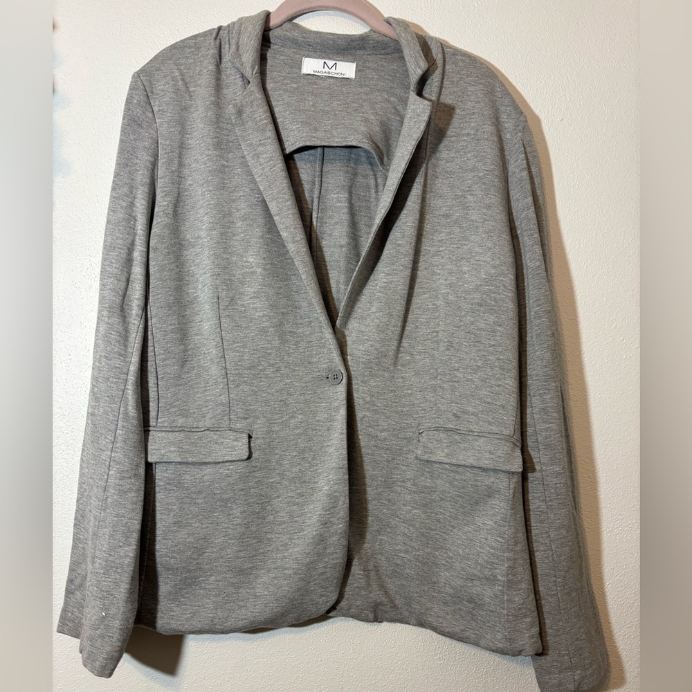 Magaschoni Gray Cardigan Blazer